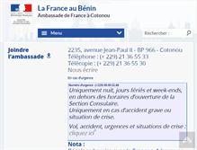Tablet Screenshot of ambafrance-bj.org